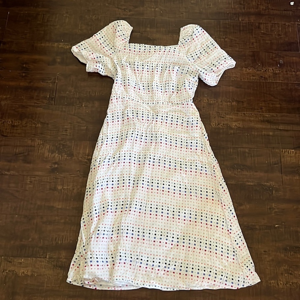 Loft Ann Taylor Rainbow Polka Dot Dress